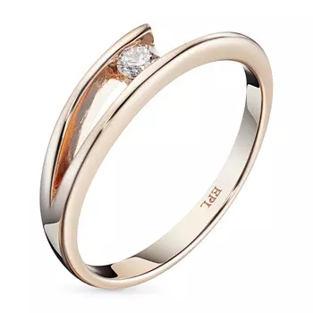 Кольцо из красного золота с бриллиантом э0201кц11134300