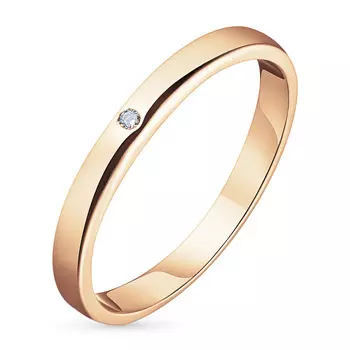 Кольцо из красного золота с бриллиантом э0201кц03153900