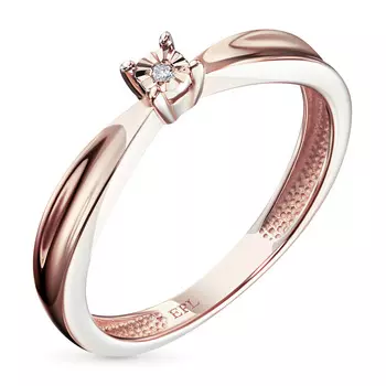 Кольцо из красного золота с бриллиантом э0201кц08200117