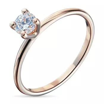 Кольцо из красного золота с бриллиантом э0201кц07200355