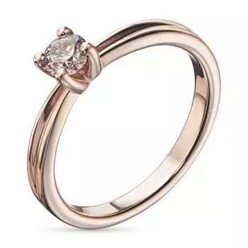 Кольцо из красного золота с бриллиантом э0201кц04210751