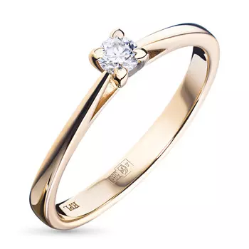 Помолвочное кольцо из красного золота с бриллиантом э0201кц10153900