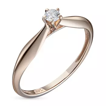 Кольцо из красного золота с бриллиантом э0201кц08200118