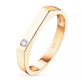 Кольцо из красного золота с бриллиантом э0201кц04200718