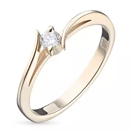 Кольцо из красного золота с бриллиантом э0201кц09091700