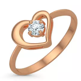 Кольцо из красного золота с бриллиантом э02к011442