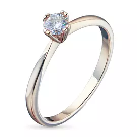 Кольцо из красного золота с бриллиантом э02к051602