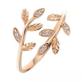 Кольцо из красного золота с бриллиантом э02к011574