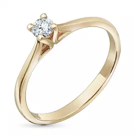 Кольцо из красного золота с бриллиантом э02к111542