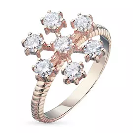 Кольцо из красного золота с бриллиантом э0201кц04200849