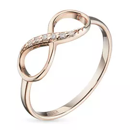 Кольцо из красного золота с бриллиантом э0201кц04200801