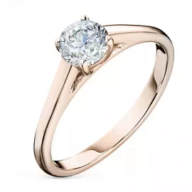 Кольцо из красного золота с бриллиантом э02к051109