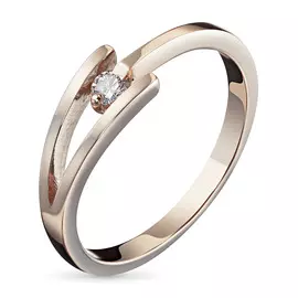 Кольцо из красного золота с бриллиантом э0201кц01158900