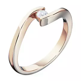 Кольцо из красного золота с бриллиантом э0201кц01161100