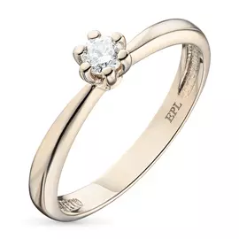 Кольцо из красного золота с бриллиантом э0201кц02134400