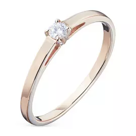 Кольцо из красного золота с бриллиантом э0201кц02159500