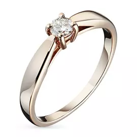 Кольцо из красного золота с бриллиантом э0201кц03163800