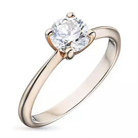 Кольцо из красного золота с бриллиантом э0201кц04164200