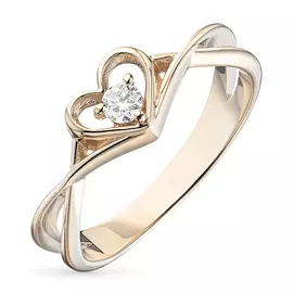 Кольцо из красного золота с бриллиантом э0201кц04200817