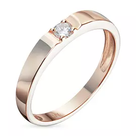 Кольцо из красного золота с бриллиантом э0201кц04203153