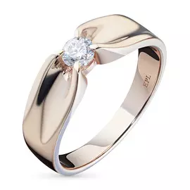 Кольцо из красного золота с бриллиантом э0201кц07120500