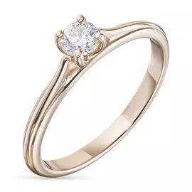 Кольцо из красного золота с бриллиантом э0201кц07200753