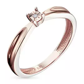 Кольцо из красного золота с бриллиантом э0201кц08200117