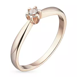 Кольцо из красного золота с бриллиантом э0201кц09152700