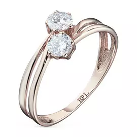 Кольцо из красного золота с бриллиантом э0201кц10092100