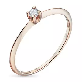 Кольцо из красного золота с бриллиантом э0201кц10200128