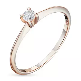 Кольцо из красного золота с бриллиантом э0201кц10200131