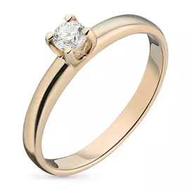 Кольцо из красного золота с бриллиантом э0201кц11102400