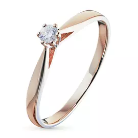 Кольцо из красного золота с бриллиантом э0201кц12154300