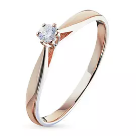 Кольцо из красного золота с бриллиантом э0201кц12154300