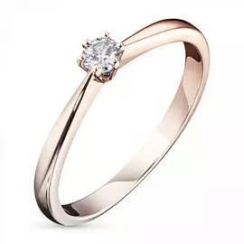 Помолвочное кольцо из красного золота с бриллиантом э0201кц12154500