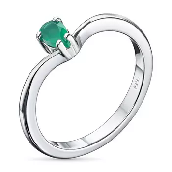 Классическое кольцо из серебра с агатом э0633кц03220457