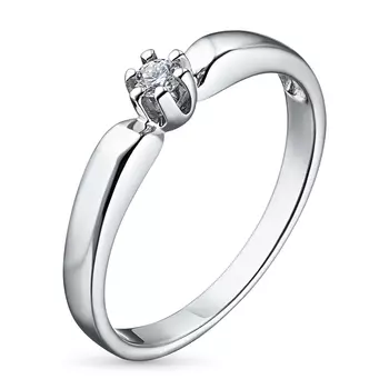 Кольцо из серебра с бриллиантом э06к051515