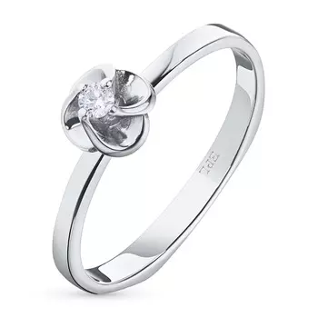 Кольцо из серебра с бриллиантом БВ06к121897