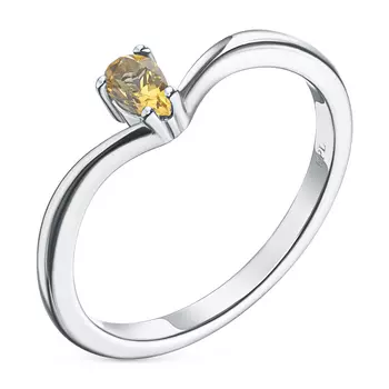 Помолвочное кольцо из серебра с цитрином э0620кц03220457