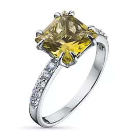 Кольцо из серебра с цитрином и фианитом э0636кц04200055