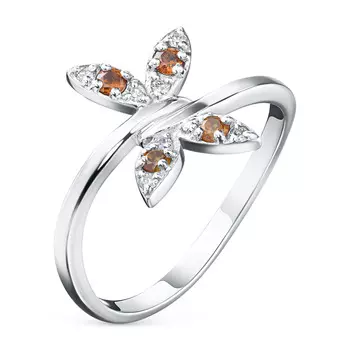 Кольцо из серебра с гранатами и бриллиантами э0640кц02203570