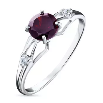 Кольцо из серебра с гранатом и фианитом э0606кц04200193