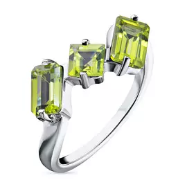 Кольцо из серебра с хризолитами э0611кц04200107