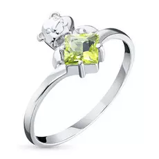 Кольцо из серебра с хризолитом э0611кц04200205