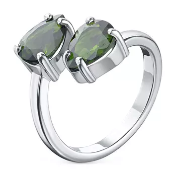 Кольцо из серебра с хромдиопсидами э0605кц03220459