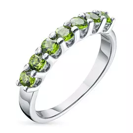 Кольцо из серебра с хромдиопсидами э0605кц09169300