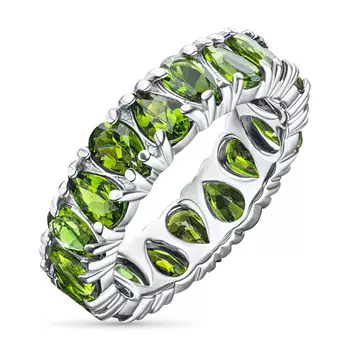 Кольцо из серебра с хромдиопсидами э0605кц09200455