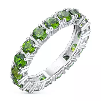 Кольцо из серебра с хромдиопсидами э0605кц09200457