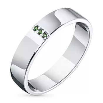 Кольцо из серебра с хромдиопсидами э0605кц10153700