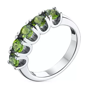 Кольцо из серебра с хромдиопсидами э0605кц12162900